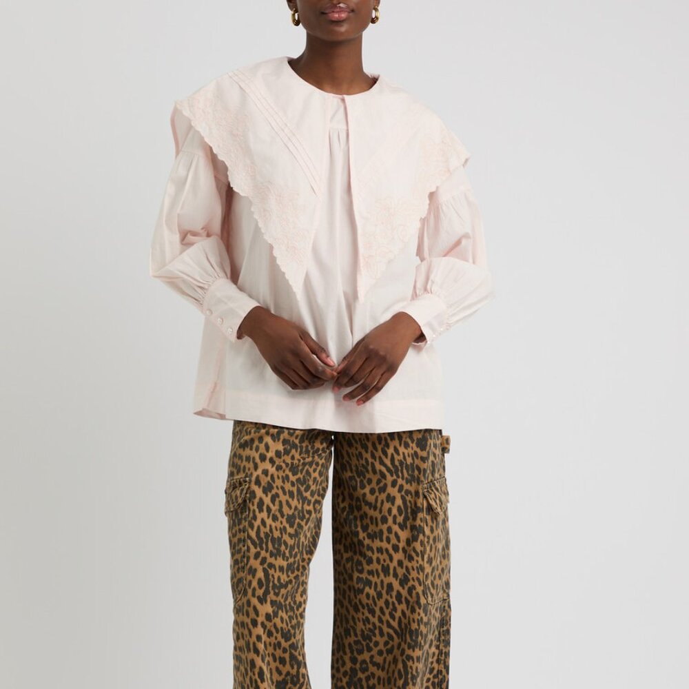 Damson Madder Embroidered Candy Blouse Pink Sz UK 10 / US 6 Brand New